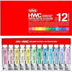 Holbein PASTEL COLORS Transparent Watercolor Paint W452, 12-0.2 fl oz (5 ml)